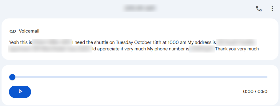 Voicemail transcription